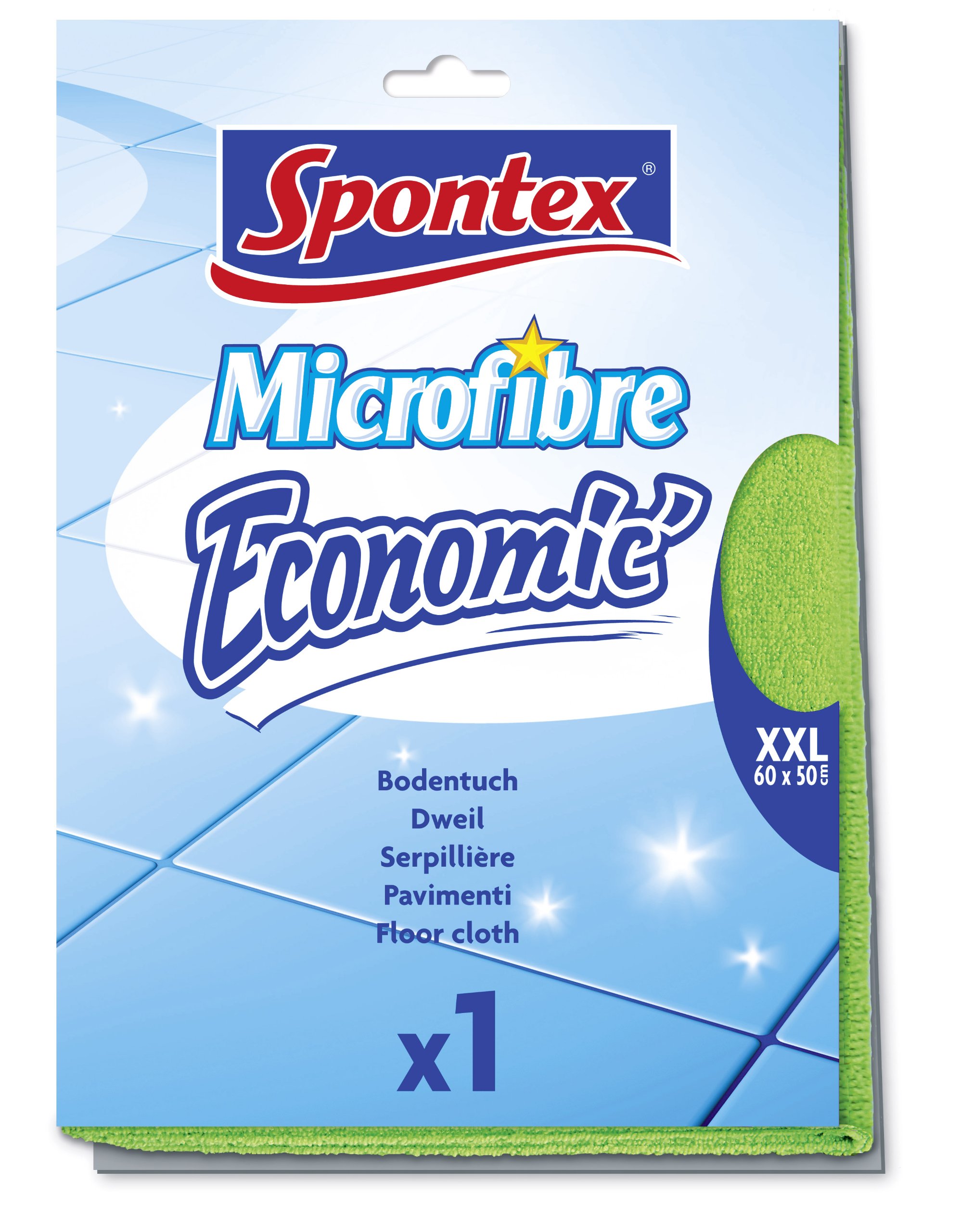 Spontex Microfibre Economic Bodentuch, 1er Pack – XXL Mikrofaser-Bodentuch