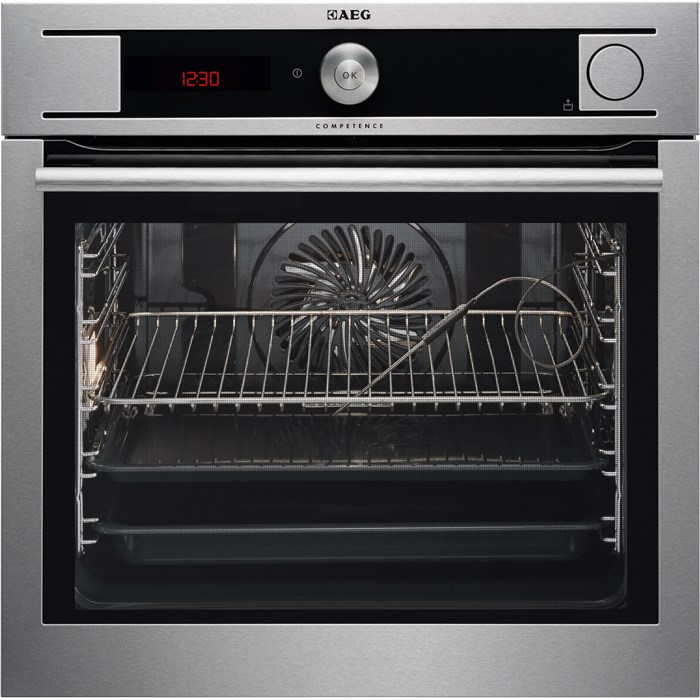 AEG BS9304701M, Backofen, A+, Einbaugerät, elektrisch, Volumen 71 l, Breite 59,5 cm, Grillstufe 1, Intervall Plus-Dampfgaren, Warmhalten, Feuchte Heißluft, Pizzastufe, Teller wärmen, Einkochen, Intervall-Dampfgaren, Bio-Garen, Regenerieren, Ober-Unterhitze