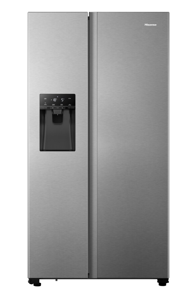 Hisense RS694N4TIE SidebySideKühlschrank, freistehend, silber