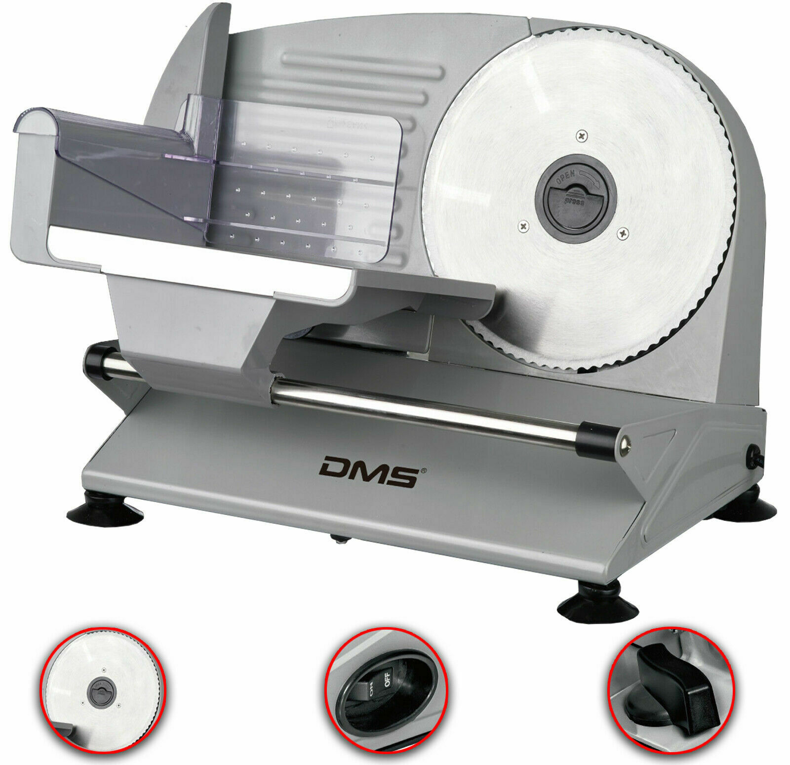 DMS Metall Allesschneider Brotschneidermaschine Wurstschneider Fleischschneider 400W