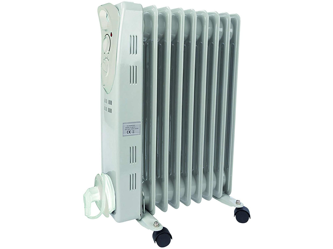 Perel Ölradiator Heizkörper mit Rollen, mobile Thermostat Zusatzheizung Elektroheizung, Radiator