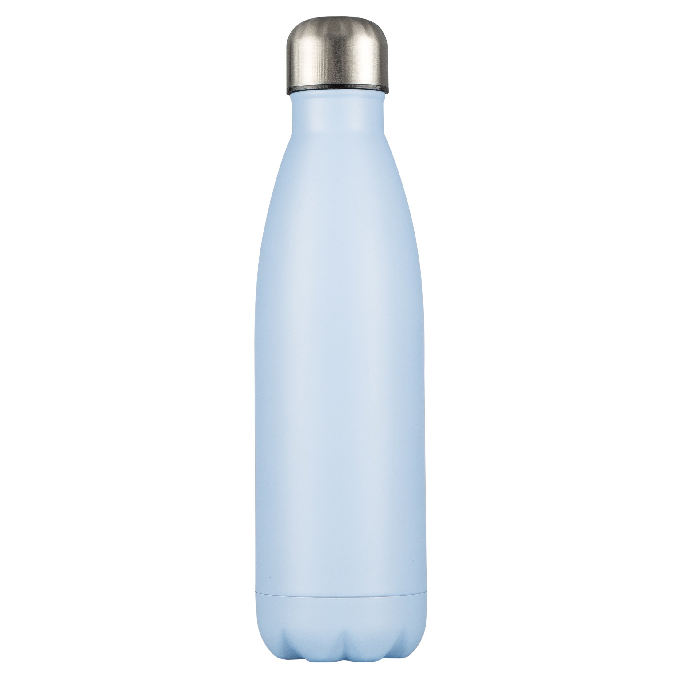 Levivo Isolierflasche, Wasserflasche bzw. Trinkflasche aus doppelwandigem Edelstahl mit Silikon, auslaufsicherer Schraubdeckel, 500 ml, Blau