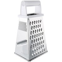 Fackelmann Vierkantreibe, Gemüsereibe mit 4 verschiedenen Reibeflächen, Gurkenhobel aus Edelstahl (Farbe: Silber), Menge: 1 Stück