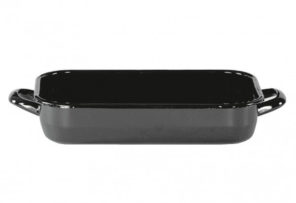 Krüger 220422 lierte, Stahl, Vierkantpfanne, Schwarz, 36 x 22 x 7 cm