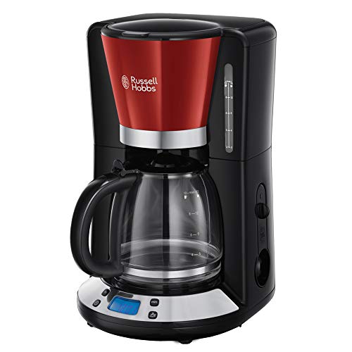 24031-56: Hobbs rot, 1100W, bis Filterkaffeemaschine Timer, Colours+ Preisvergleich Infos Kaffeemaschine Russell Tests, Tassen, 10 Digitale Warmhalteplatte, & Glaskanne, 1,25l programmierbarer Abschaltautomatik,