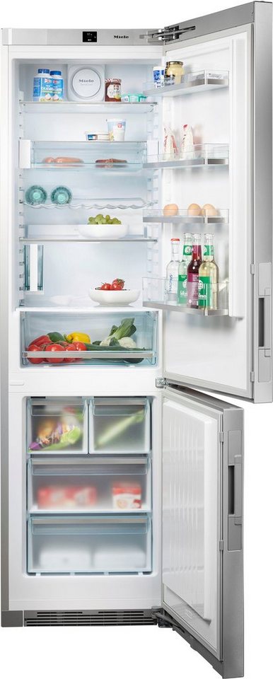 Miele KFN 29493 DE edt/cs Kühl-Gefrierkombination, freistehend, Edelstahldekor, NoFrost, LED, Smart Connectivity, Breite 60 cm, Energieklasse D