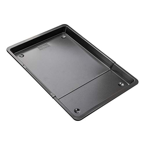 Zenker Universal-Backblech 37-52 cm BLACK METALLIC, Backblech rechteckig mit Antihaftbeschichtung, Ofenblech ausziehbar, Herdbackblech verstellbar (Farbe: Schwarz Metallic), Menge: 1 Stück