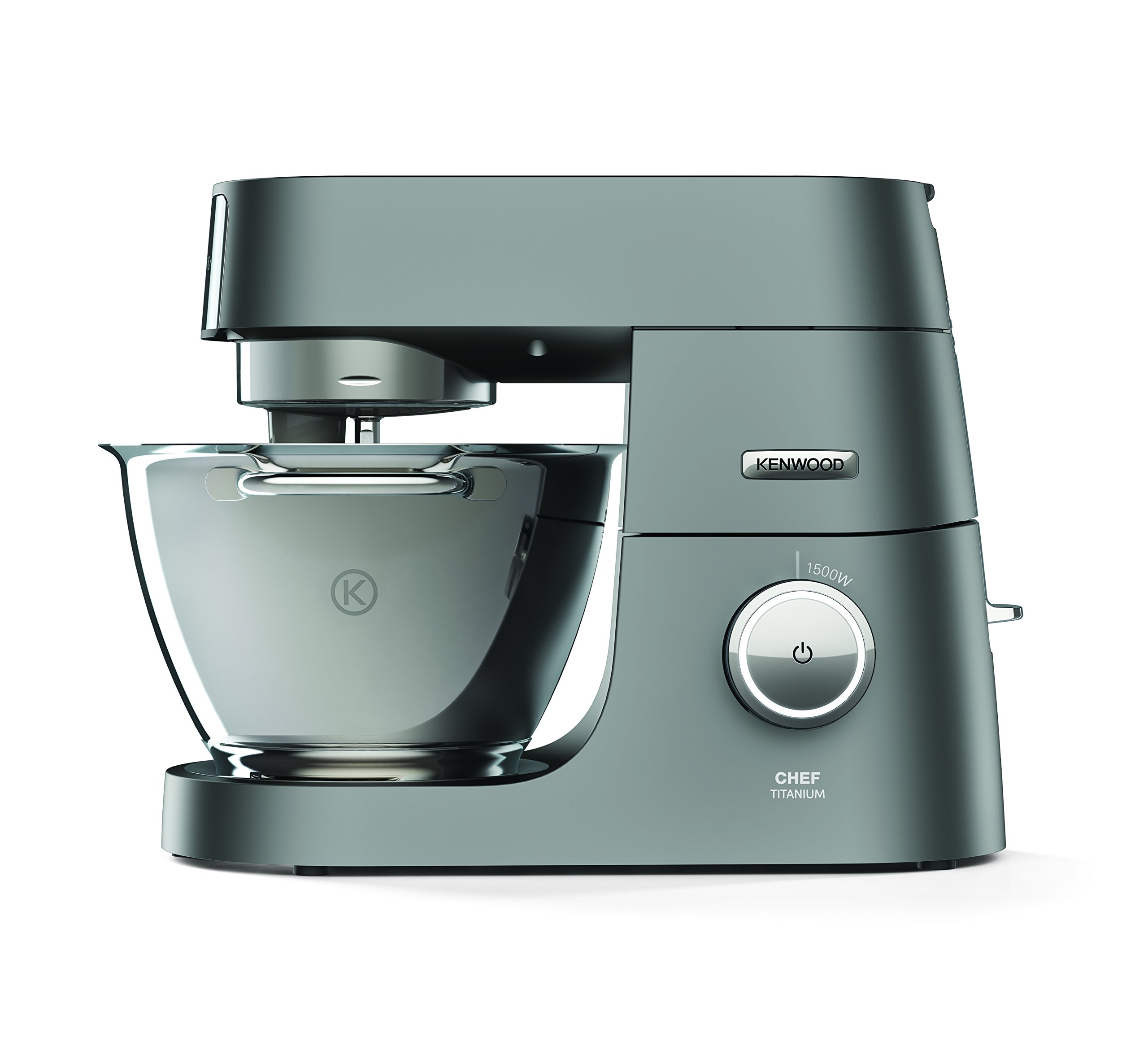 Kenwood KVC7300S Chef System Pro Küchenmaschine mit Planetenrührwerk, 1500 W, 4,6 L Edelstahlschüssel, Serie: Titanium Chef