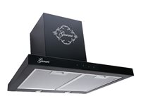 Gurari GCH F 462 BL 6, Motorhaube, Kamin flach, Breite: 60 cm, Tiefe: 46,3 cm, Absaugung und Rückführung (mit zusätzlichem Rückführungsset), Schwarz