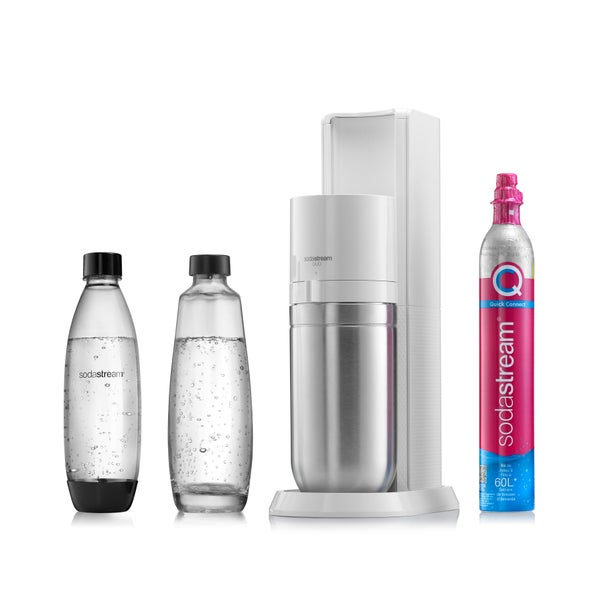 SodaStream Duo Wassersprudler, Infos 1 Tests, & 2021, PET-Flasche, 1 Liter Kohlensäure-Zylinder, Connect 1 Glasflasche, Liter neues Quick System, Preisvergleich Modell weiß: inkl