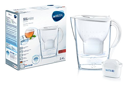 Brita – Karaffe mit Wasserfilter, kompatibel für Maxtra+-Kartuschen, Farbe: Weiß 2,4 L weiß