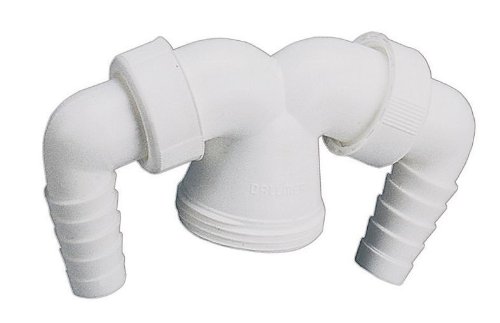 Geräte-Doppelanschluss für Verstellrohre Geräteanschluss Kunststoff Küchenspüle 1 1-2 x 20 - 24 mm