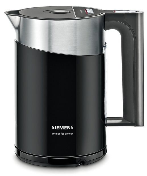 Siemens TW86103P Sensor For Senses Edelstahl-Wasserkocher, 2400W, 1,5 L, Schwarz