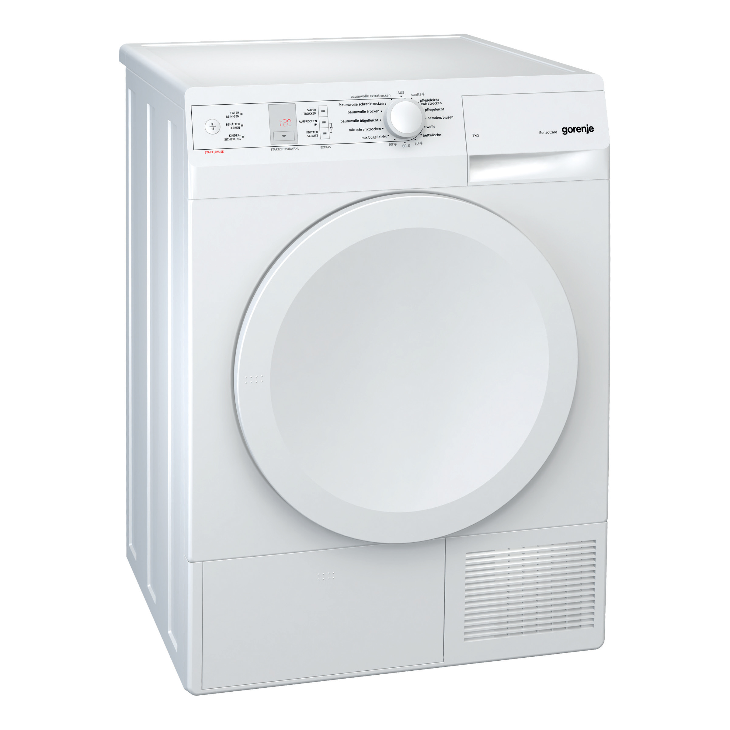 Gorenje D7462, Wärmepumpentrockner, A+, Fassungsvermögen 7 kg, Standgerät, Breite 60 cm, Kindersicherung, Startzeitvorwahl