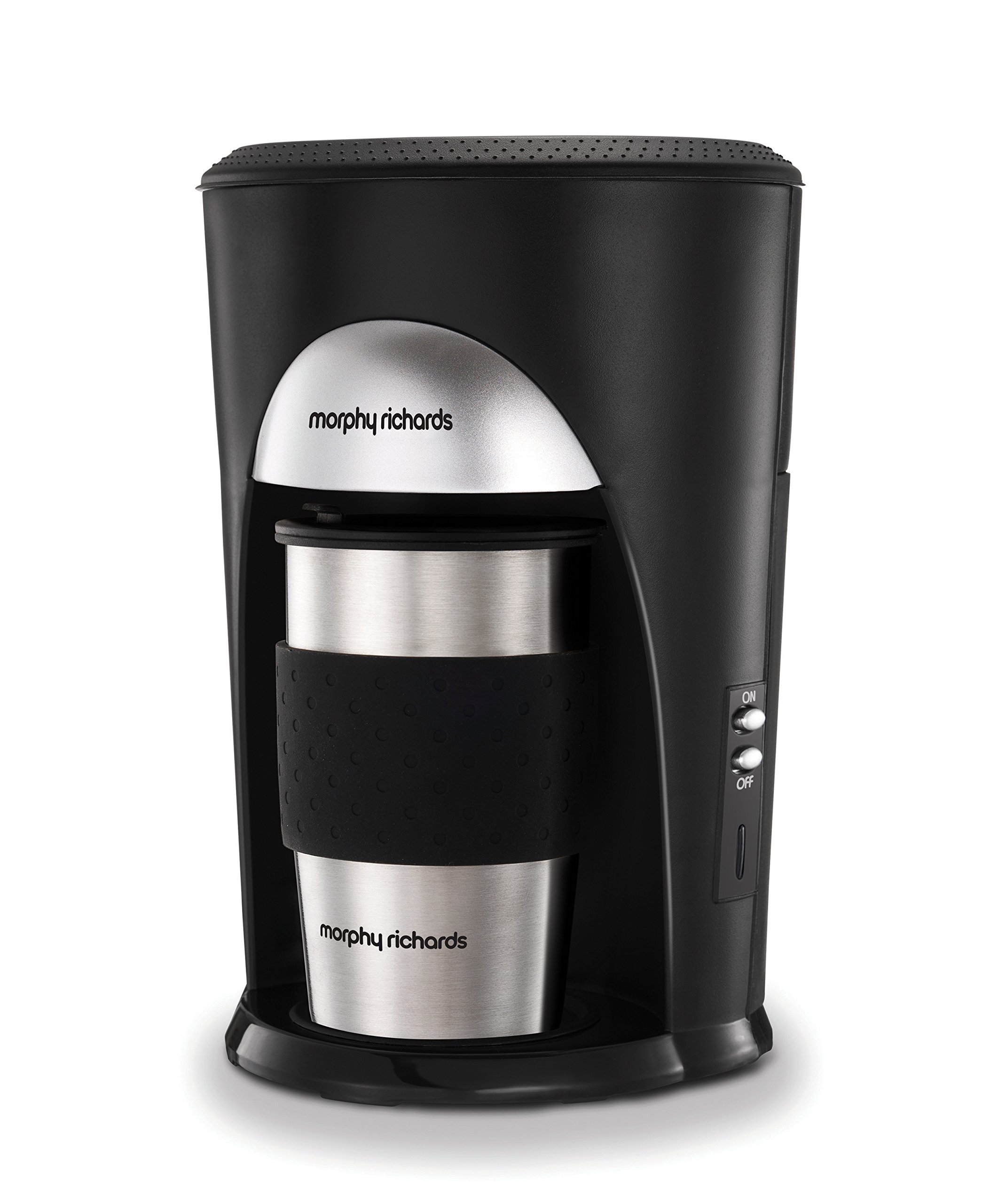 Morphy Richards 162740 Schwarz und gebürsteter Edelstahl Coffee-to-Go Filterkaffeemaschine Kaffeemaschine, 300 ml