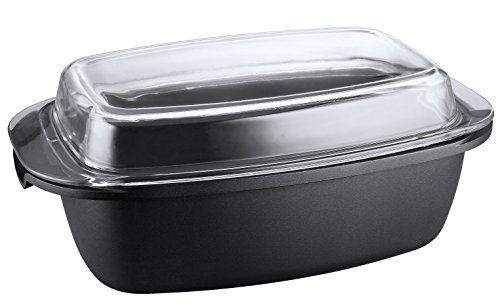 Kopf Bräter Pic (Aluguss, 5,2 Liter, inkl. Glasdeckel - Auflaufform, Induktion) schwarz
