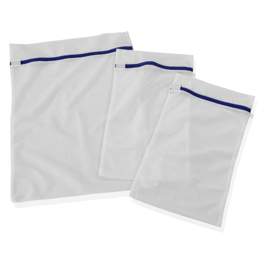 Leifheit Wäschenetz 3er Set, Wäschebeutel in drei Größen für bis zu 2kg Wäsche, Waschbeutel für schonende Reinigung, Waschsackl mit Reißverschluss, strapazierfähiges Material geeignet bis 90°