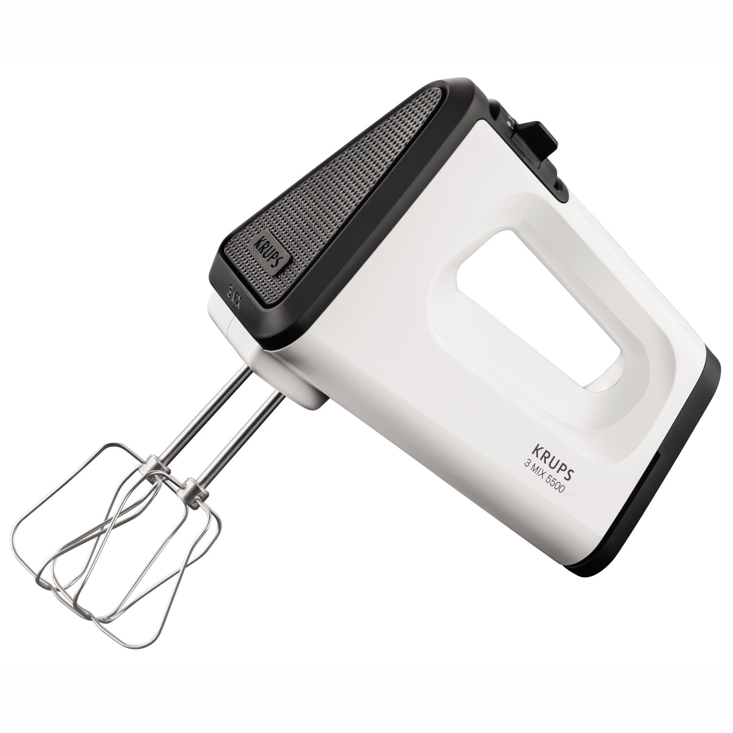 Krups 3 Mix 5500 GN5021 Handmixer mit Turbostufe | 500W | Turbo-Quirle | 5  Geschwindigkeiten | Schneebesen | Spiral-Kneter aus Edelstahl | erhältlich  in den Farben weiß und schwarz: Tests, Infos & Preisvergleich