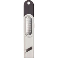 Microplane Ingwer-Reibe 3in1 Edelstahl Grau-Weiß zum Schälen, Reiben und Schneiden