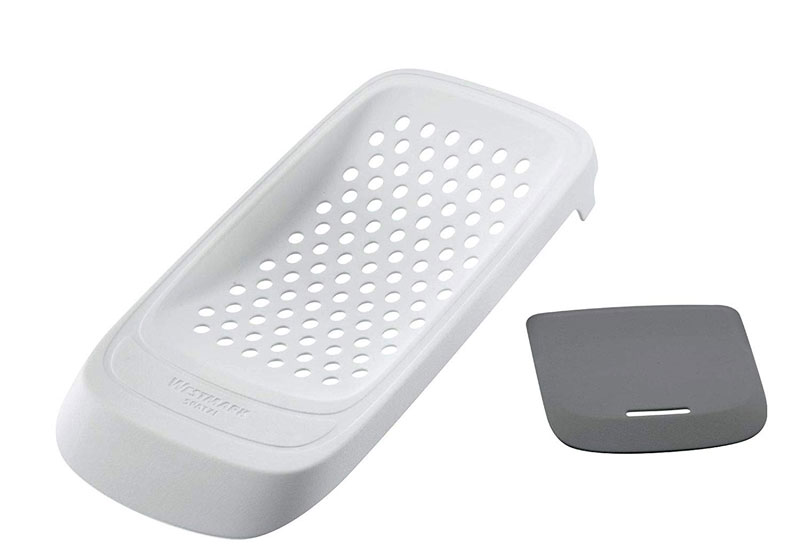 Westmark Spätzlereibe mit flexiblem Schaber, Kunststoff, Spatzl, Weiß-Grau, 61132270