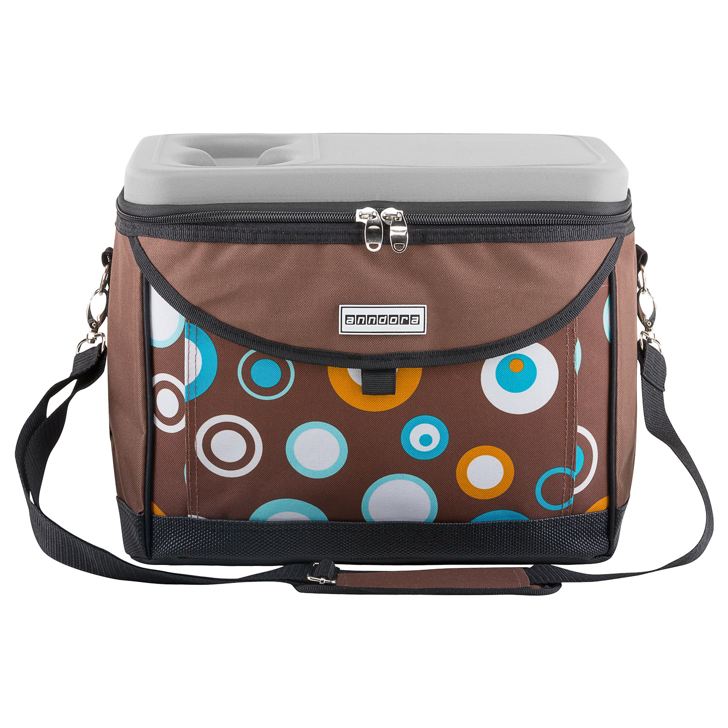 Anndora Kühltasche 22 Liter - braun hellblau