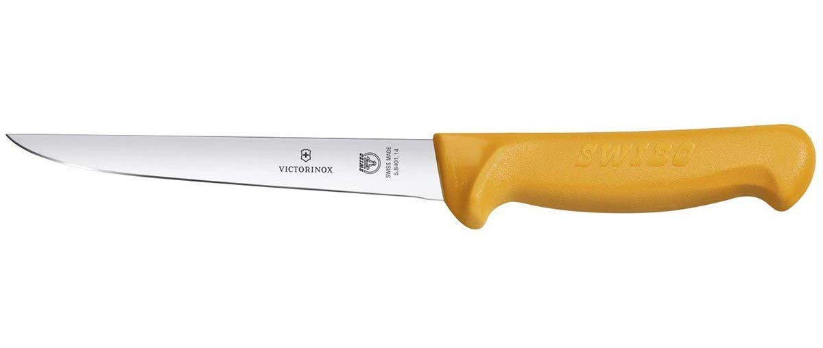 Victorinox Küchenmesser Swibo Ausbeinmesser Normaler Schliff gelb 13 cm Klingenlänge, 5.8405