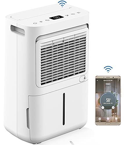 Greenmigo Alpha-Q13 Pro WIFI Luftentfeuchter 13L/24h - Leiser Entfeuchter mit Antibakteriellem Filter und Ionisator, für Räume bis 50m² - Weiß