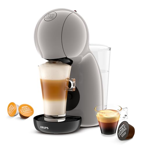 Krups KP1A3AF0 Dolce Gusto Piccolo, kompakte Kaffeekapselmaschine in Grau mit vielfältigen Getränkespezialitäten