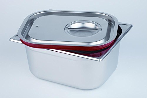 APS 80025 GN 1/3 Transport-Steck-Deckel mit Silikondichtung, Griffmulde, und Loch gegen Unterdruck, Edelstahl, nicht für Kombidämpfer geeignet