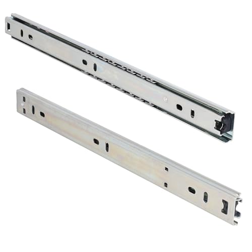 MS Beschläge Teleskopauszug 300mm Schubladenauszug Kugelauszug, verzinkt, 15kg Traglast, mit Entriegelungsfunktion, 27mm Höhe