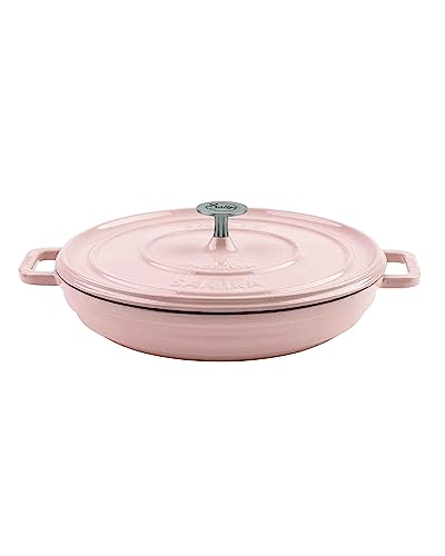Sallys 'Samira' Deluxe Gusseisentopf - Robustes und Hochwertiges Kochjuwel für Perfektes Garen - 2,2 Liter Inhalt, ofenfest bis zu 250 Grad (Silky Pink)