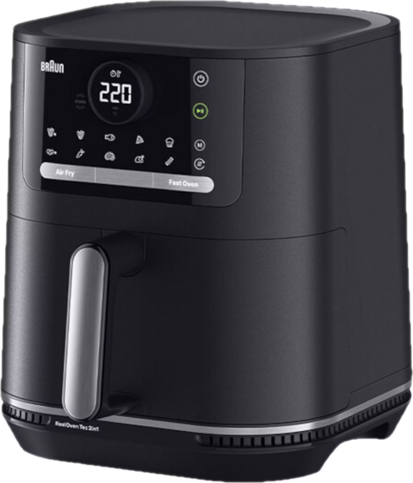Braun Heissluftfritteuse HF 5050 BK 5,7l, 2-in-1 Air Fryer und Ofen mit 15 Programmen, Touch-Display, spülmaschinenfeste Teile