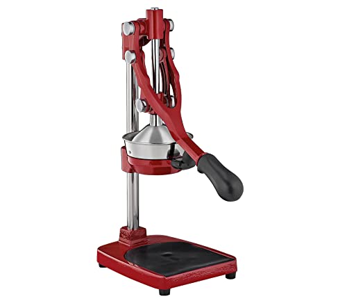 Cilio LIVORNO Granatapfel Presse, Saftpresse Manuell | rostfreier Edelstahl | Rot | Profi Fruchtpresse | Zitruspresse Handpresse für 25% mehr Saft | geringer Kraftaufwand | 18 × 25 × 48 cm