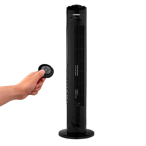 Medion® Turmventilator E11 TF, 45W Leistung, 3 Geschwindigkeitsstufen, schwarz