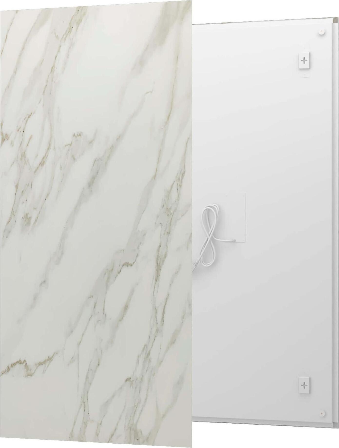 Fenix ECOSUN Infrarotheizung, Steinoptik Calacatta, 1050 Watt, 150 x 70 x 4,0cm, aus Sinterkeramik, für Bad und Wohnräume