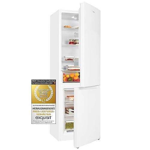 Exquisit Kühl-Gefrierkombination KGC320-95-E-040C weiss | 315 L Nutzinhalt | 60cm Breite | Kühl-Gefrier-Kombination | Türanschlag wechselbar
