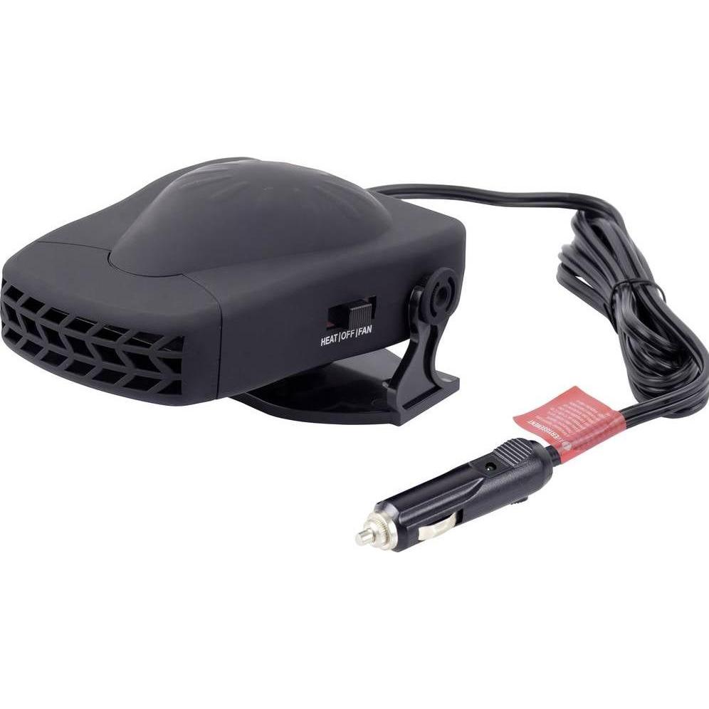 HP Autozubehör Heizlüfter 12 V, 150W mit einstellbarem Neigungswinkel, Schwarz