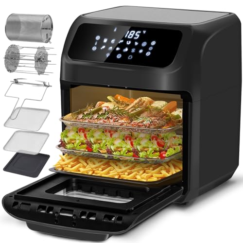 LLIVEKIT Heißluftfritteuse Heißluft-Backofen 12L, Mini-Backofen 1800W ...