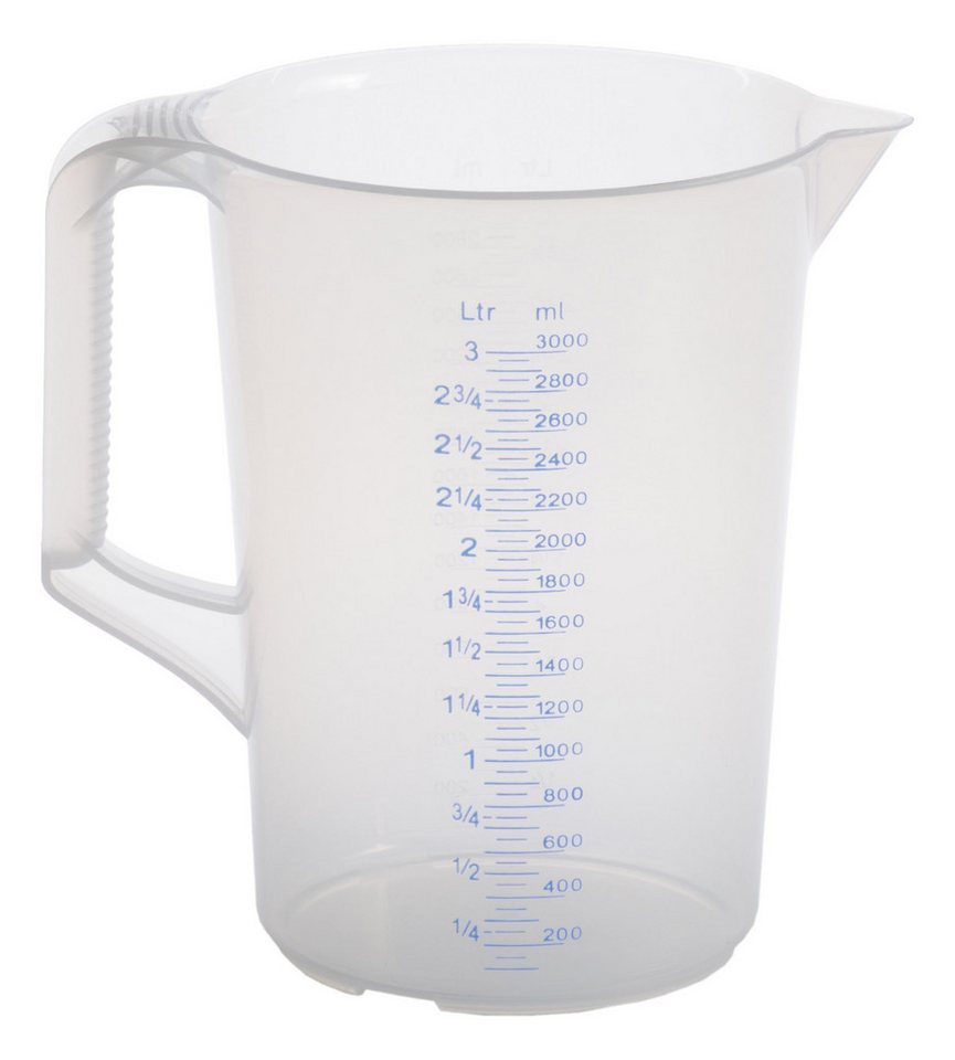 hünersdorff Messkanne geschlossener Griff 3000ml, Polypropylen, temperaturbeständig von -20 °C bis +100 °C
