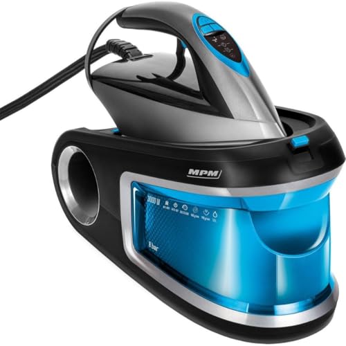 MPM Bügeleisen mit Dampferzeuger - Dampfbügeleisen mit 1,2l abnehmbarem Wassertank - 3000W, Leistungsstarkes Dampfbügeleisen mit automatischer Temperaturopptimierung - MPM