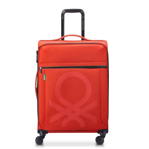 DELSEY PARIS x United Colors of Benetton Color Block – weicher Koffer 66 cm x 45 cm x 29 cm – 69 l – L, rot