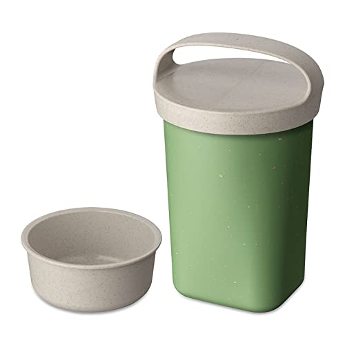 Koziol Snackpot, Lunchbox mit Einsatz und Deckel, auslaufsicher, Grün, Ø 10,4 x 17,5 cm