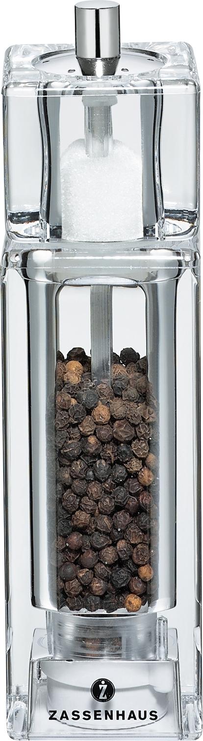 Amefa Kombi-Mühle "Solingen" 16 cm Acryl 4-eck., Pfeffermühle + Salzmühle, Transparent