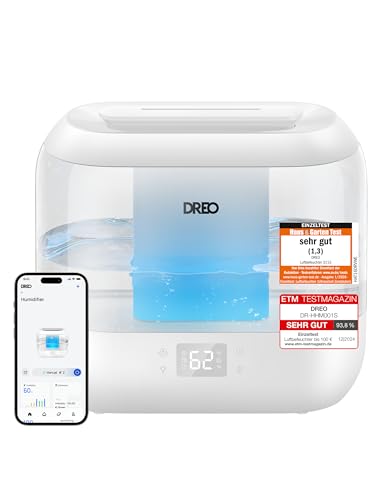 DREO Smart Luftbefeuchter für Schlafzimmer, 4L oben befüllbar, Ultraschall, Öl Diffusor, Nachtlicht, 36 Stunden Laufzeit, leiser Betrieb