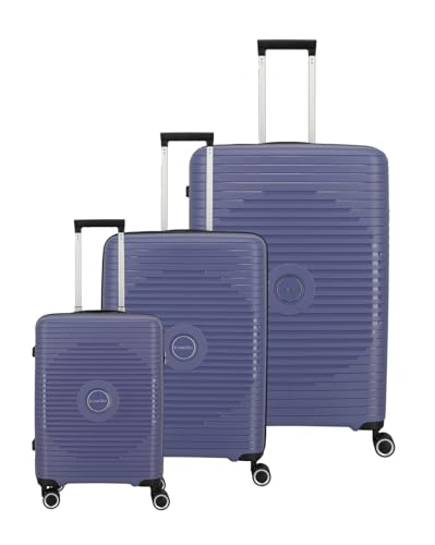 Travelite Hartschalen Kofferset 3teilig, 4 Rollen, ORBITA, Trolleys mit bruchsicherer Schale und praktischer Inneneinteilung, TSA Schloss, Koffer Größen L/M/S, Lavendel