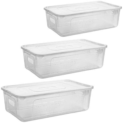 SUSTANIA Aufbewahrungsbox Jonas, 3er Set stapelbare Plastikboxen mit Deckel, 5 Liter, transparent, Made in Europe