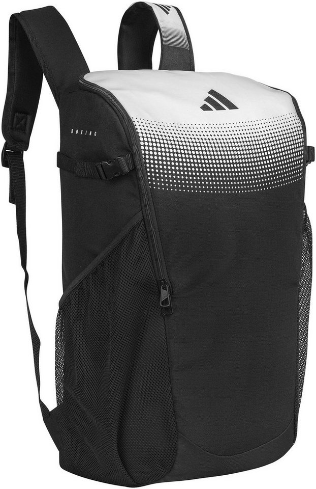 adidas Performance Sportrucksack BackPack Combat Sports, 20L/30L/43L, schwarz/weiß, mit Laptopfach und seitlicher Netztasche