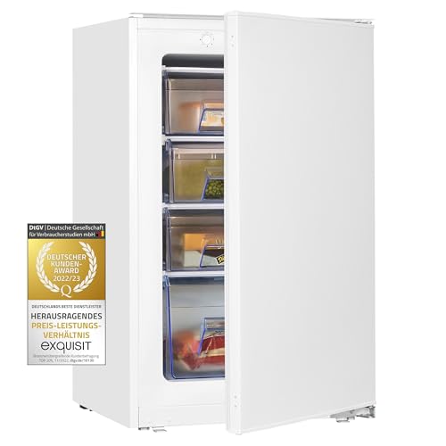 Exquisit Einbau-Gefrierschrank EGS101-080E | 77 L Volumen | 87cm hoch | weiß