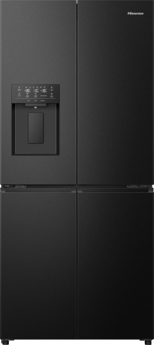 Hisense RQ5P470SYFD, French Door Kühl-Gefrier-Kombination mit 304 l Kühl- und 179 l Gefriervolumen, Schwarz, No Frost-Funktion, Schnellgefrier-Modus und LED-Innenbeleuchtung