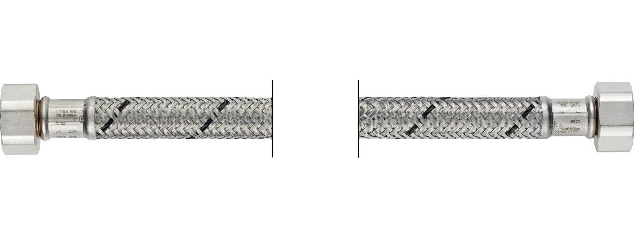 FLEXO FLEXO blue Anschlussschlauch IG 953 mm (3/8) x IG, flexibler 20 cm Trinkwasserschlauch mit Edelstahlumflechtung und verbessertem Knickverhalten